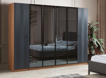 Luxury Wardrobe Bedroom Style Modern Wood Furniture Wardrobe 6 doors